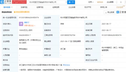 阿里巴巴成立智融數(shù)字技術公司，注冊資本1億元加碼信息技術咨詢服務